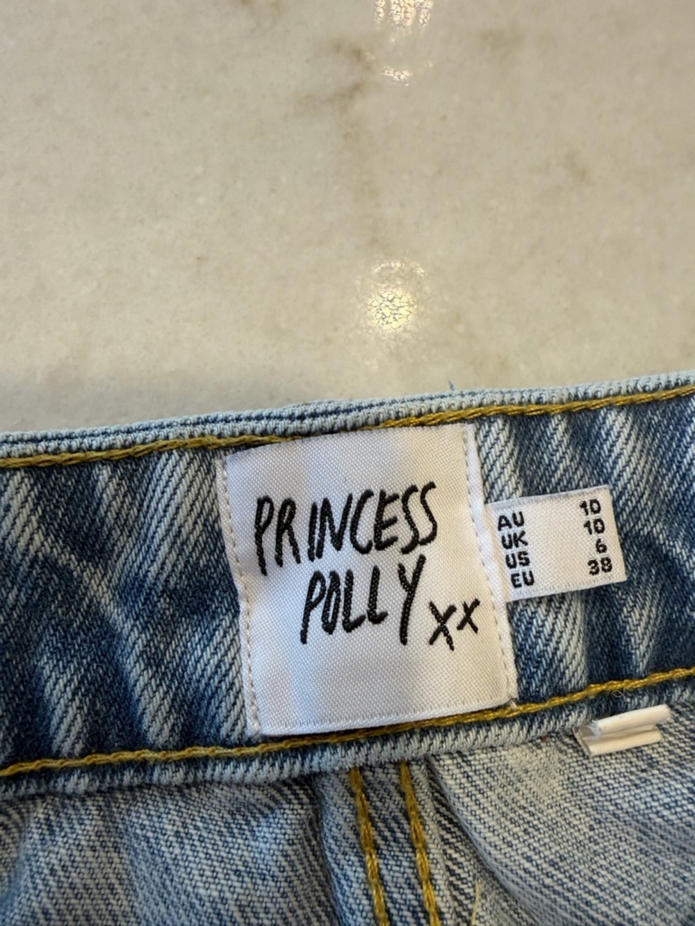 PRINCESS POLLY Light Blue Distressed High-Waist Women’s Jeans! 6 - Picture 3 of 8